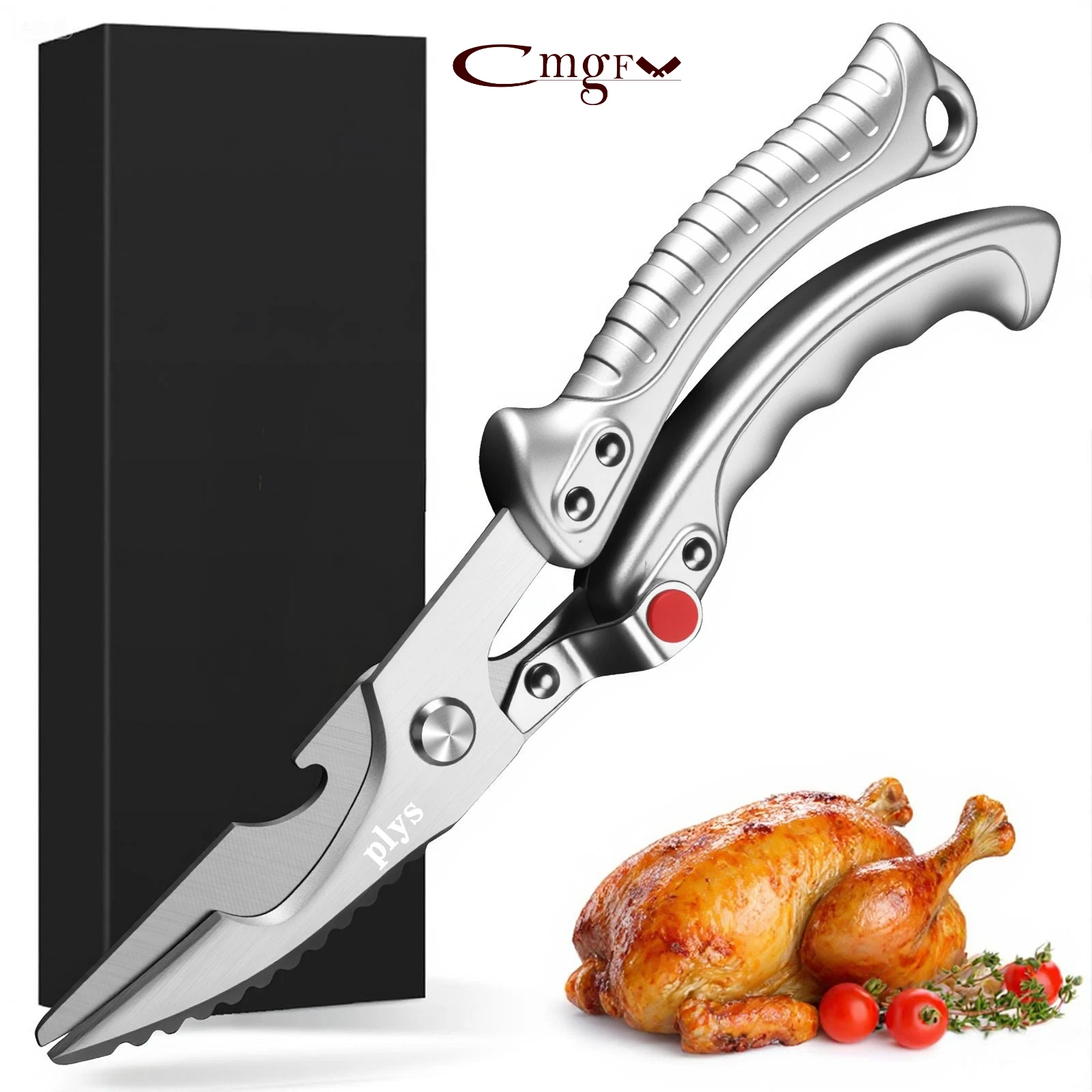 

Heavy-duty Kitchen scissors with band serrated edge Poultry Scissors For Chicken, Meat Cutting Turkey vegetables,Christmas gifts