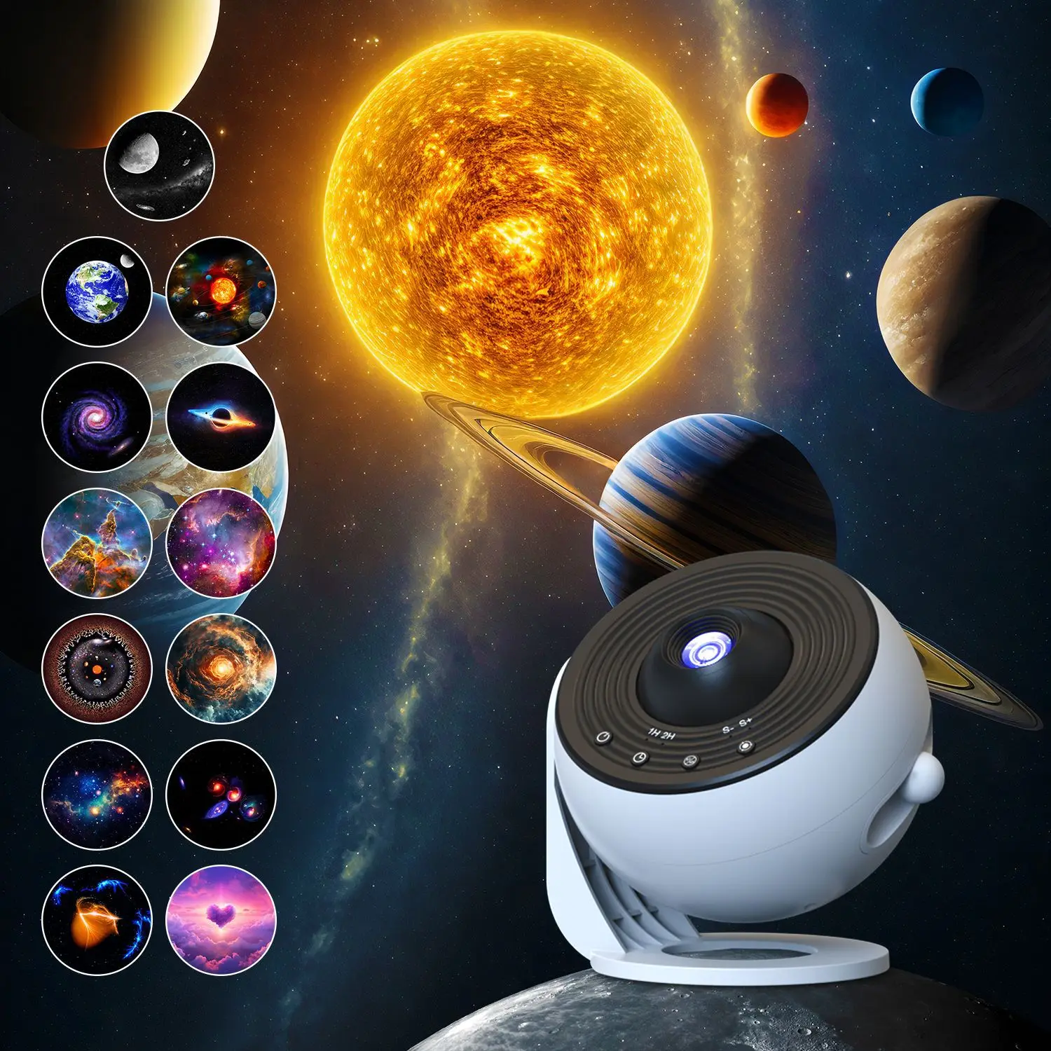 

Galaxy Star Projector Night Light, 360° Rotating Starry Sky with Bluetooth & Remote, for Kids Bedroom/Wedding/Valentine Gift