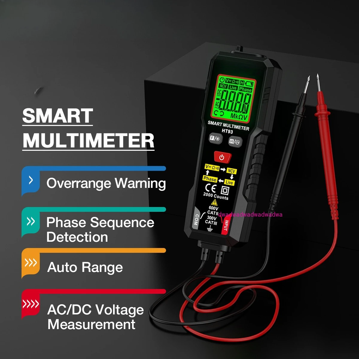 

HT93 Digital Multimeter Smart Anti-Burning Electrician Maintenance Multi-function Universal Meter