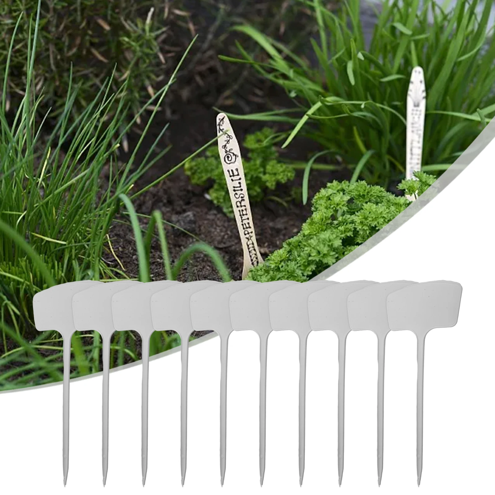 

10Pcs T-type White Plastic Plant Label 27CM Flower Tag Marker Saplings Label Sheets For Greenhouses Outdoor Pots Garden