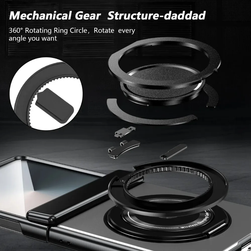 360° Rotating Ring Stand Magnetic Hinge Protective Case For Samsung Galaxy Z Flip 8 7 FE 6 5 4 With Screen Film Shockproof Cover view 6