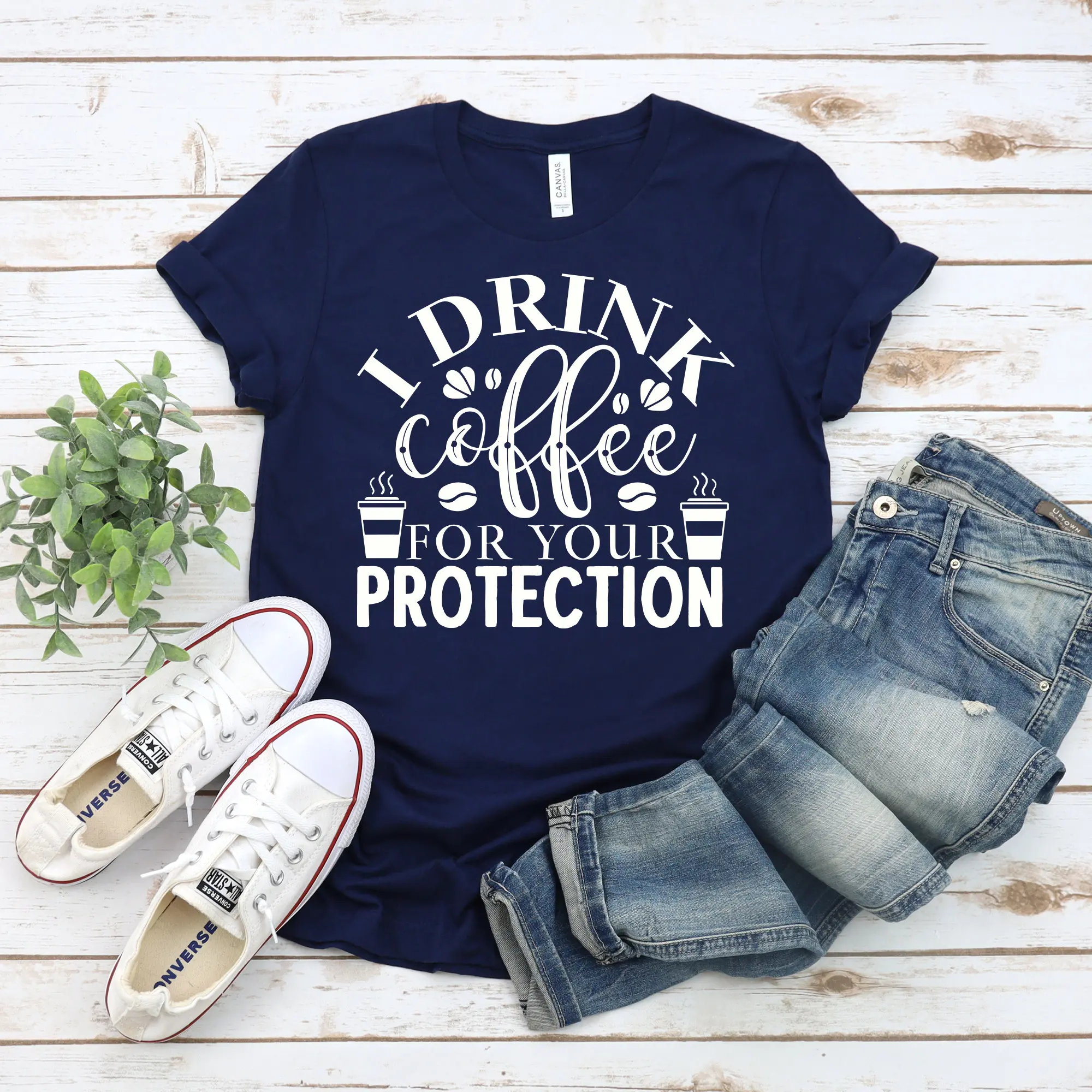 تي شيرت القهوة Lover S I Drink For Your Protection Funny Drinker