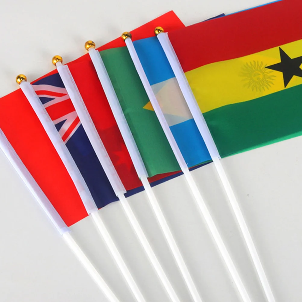 

100Pcs Plastic Flagpoles Hand Held Flag Sticks Durable Replacement for Party Event Use Hand Held Flag Pole Plastic Flagpole