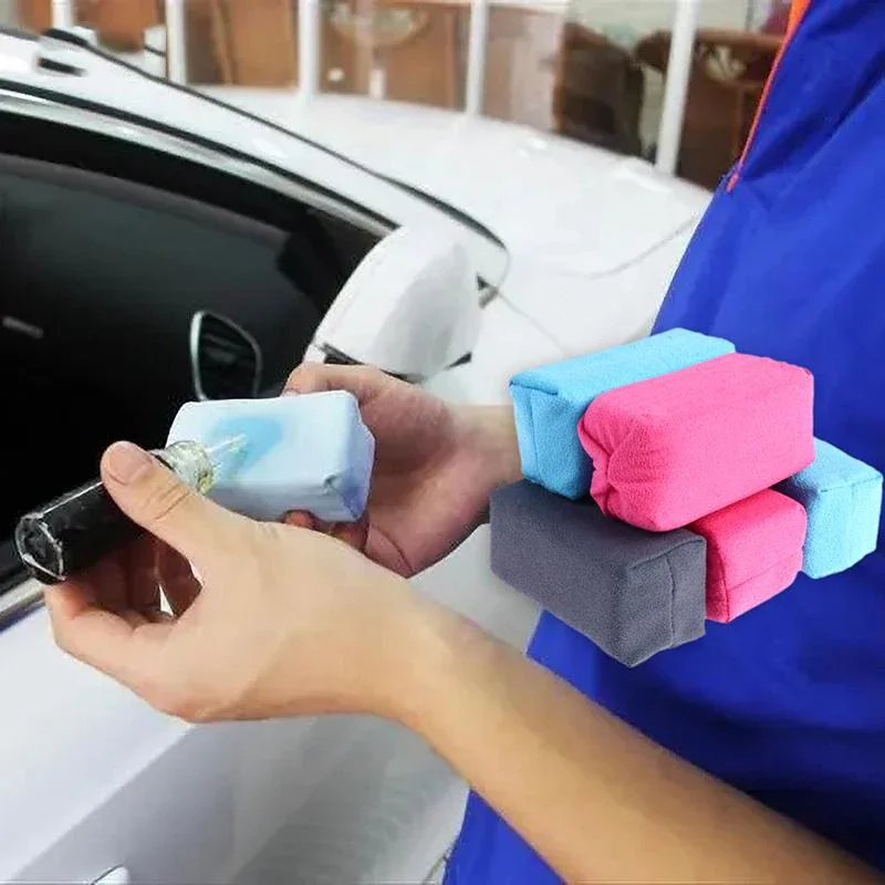 Multifunction Car Detailing Sponge Block Suede Auto Ceramic Coating Applicator Pad for Paint Windshield Wheel Window Accessories