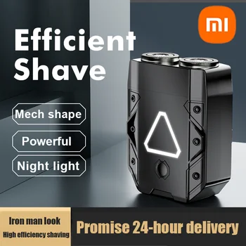 Xiaomi Electric Smart Razor Led Lights Double Blade Rechargeable Razor Home Razor Iron Man Style For Men's Gift Shaver New