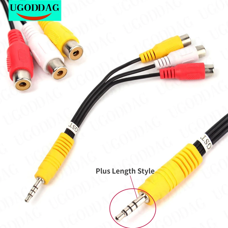 3,5-mm-Buchse an 3 RCA-Stecker Audio-Video AV-Kabel Aux-Stereo-Kabel 3rca Standard-Konverter kabel für Lautsprecher TV-Box CD-DVD-Player