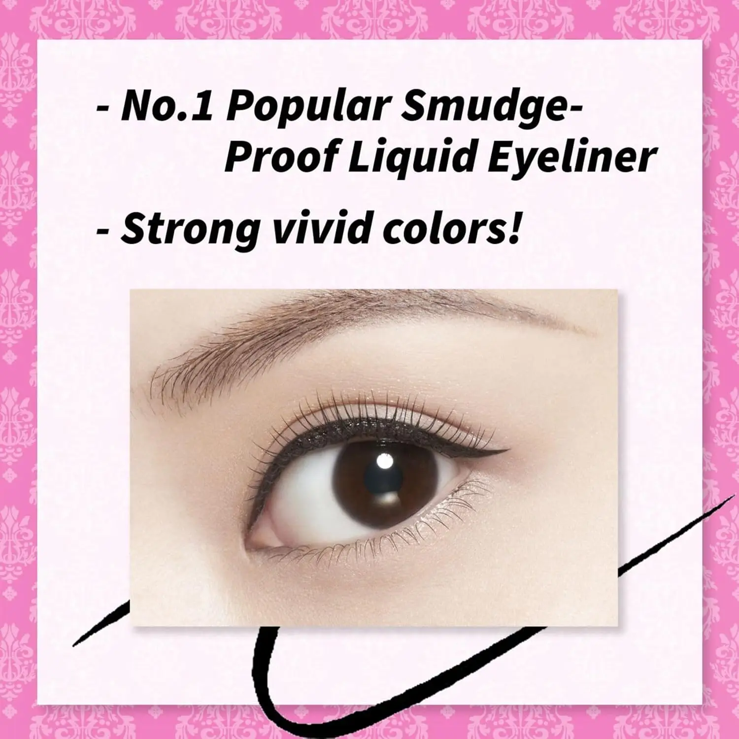 Wasserfeste Wimperntusche in Schwarz für lange lockige Wimpern + wischfreier flüssiger Eyeliner + sanfter ölfreier Entferner, 3-teiliges Set