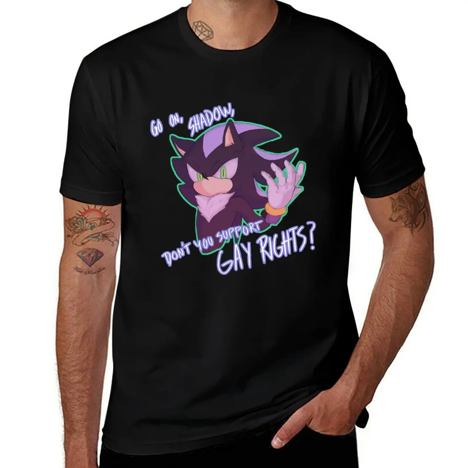 

Sonic Birthday Shirt, Family Matching Shirt, Go On Shadow don't you suppot gay rights T-Shirt Funny t-shirt tshirts for men