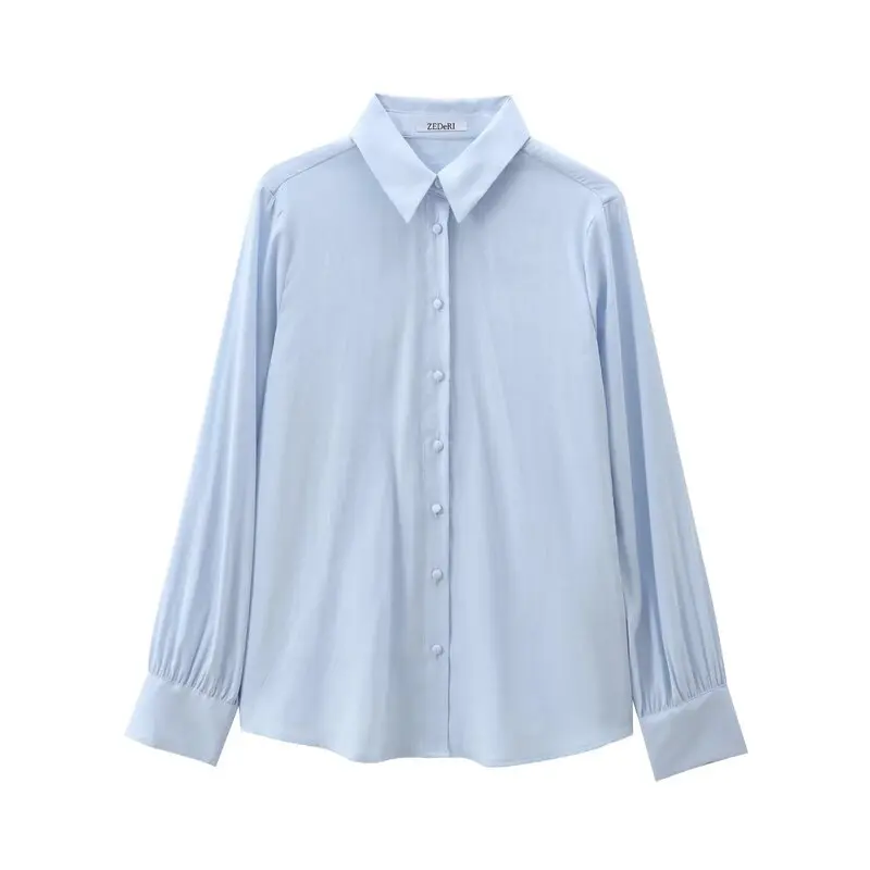 Automne hiver femmes décontracté Long Sve irt col bouton décoré doublé nouveauté Faion polyvalent coupe ample irt