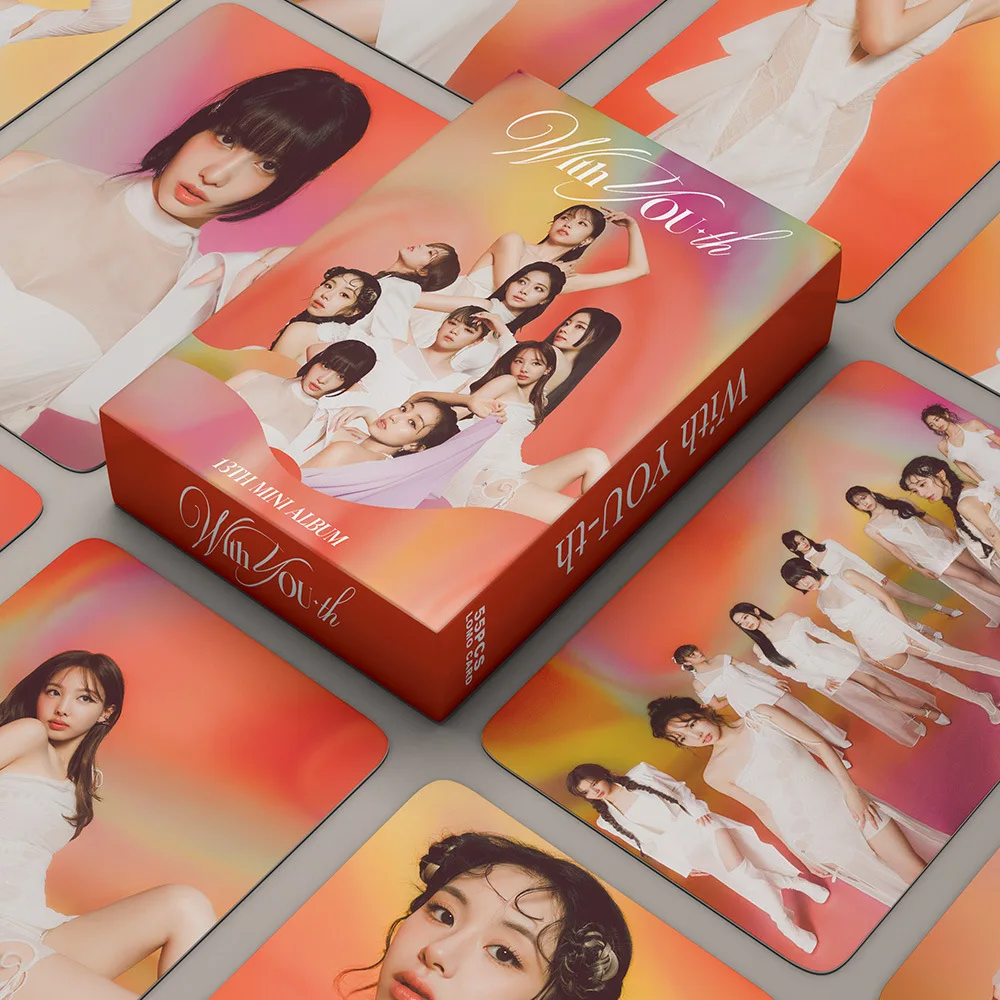 55Pcs Lomo Cards Photocards New Album With YOU-th Postcards JIHYO MOMO SANA Fans Collection Gift