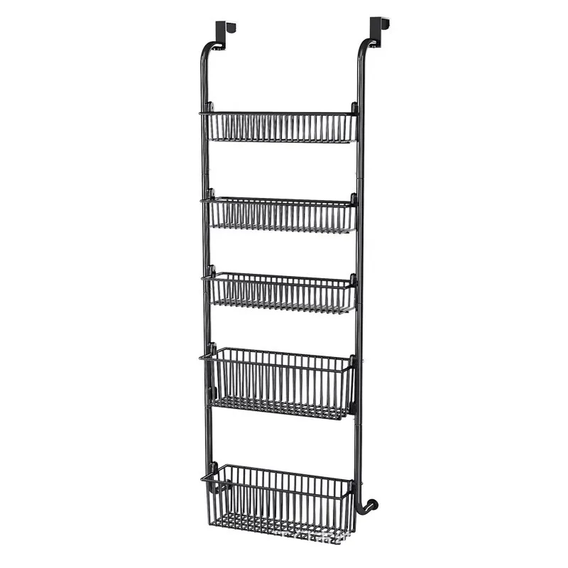 Home Over The Door Pantry Organizer Cabinet Organization And Storage Black Hanging Basket Wall Spice Rack Seasoning Shelves