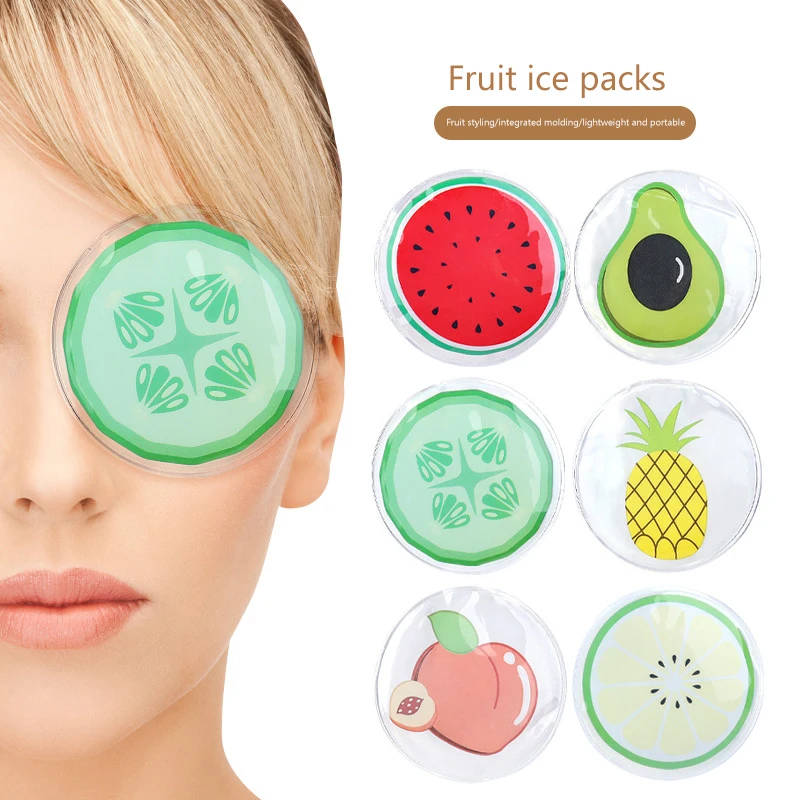 Cute Cartoon Round Shape Fruit Cold Compress Ice Bag Remove Dark Circles Moisturizing Beauty Eye Patches Relaxation Mask