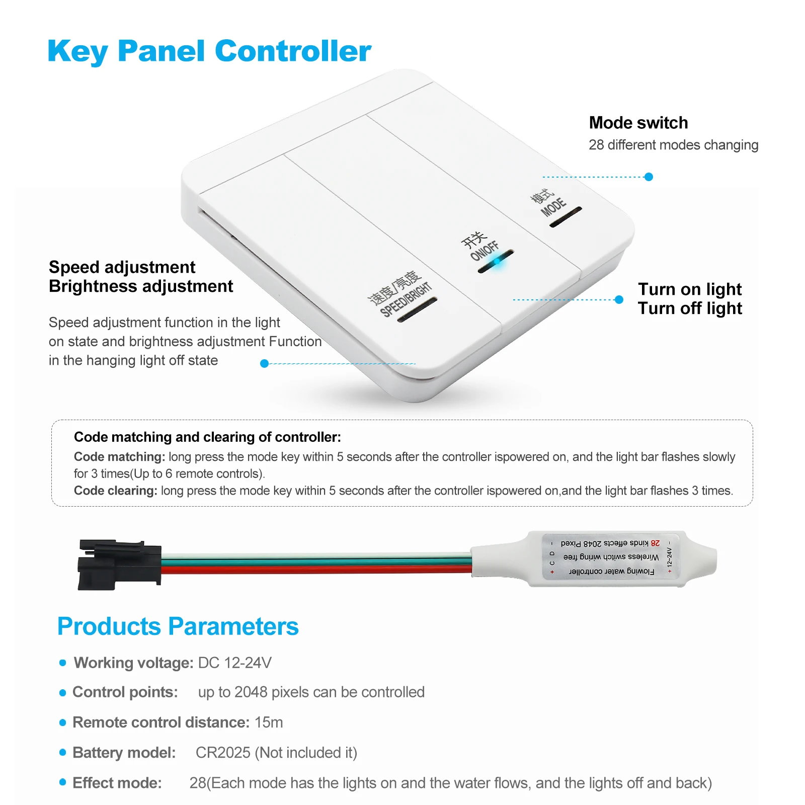 WS2811 24V Running Water LED Strip 2835 120LEDs/m Flowing Light Wireless Controller Flexible Tape Horse Racing LED Strip 5M 10M
