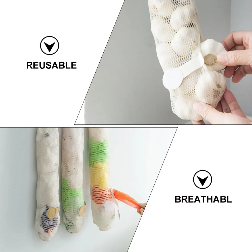 

3 Pcs Washable Kitchen Mesh Bags for Fruit Vegetable Storage Reusable Breathable Hanging Design Travel Veggie Bag Portable