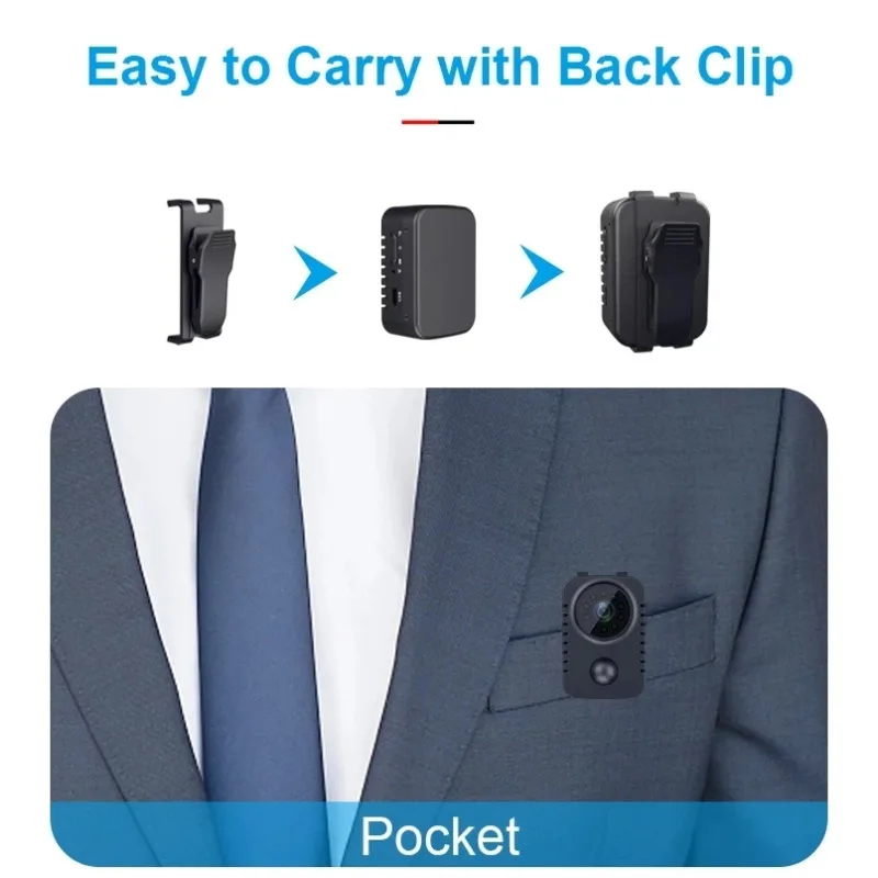 Kamera bodi mini definisi tinggi nirkabel 1080P