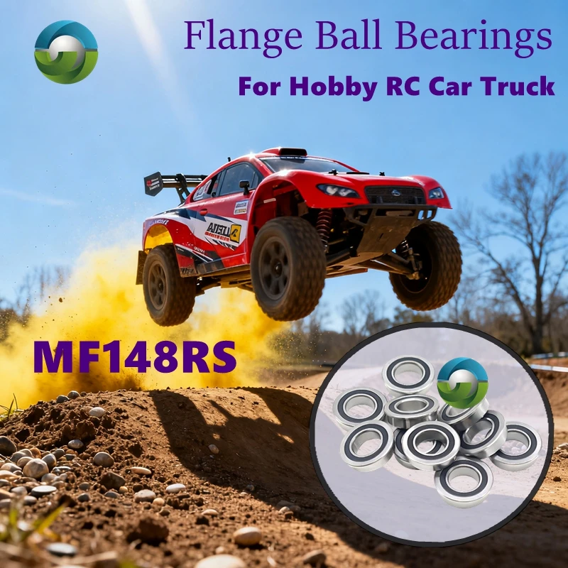 

MF148RS Flange Ball Bearings 8x14x4 mm 10PCS Black Sealed ABEC-7 MF148-2RS Parts For Hobby RC Car Truck Double Rubber Sealed