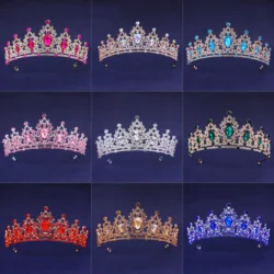 Luxury Elegant Princess Bridal Crystal Tiara Crown For Women Silver Color Diadem Veil Tiaras Wedding Hair Accessories Headpieces