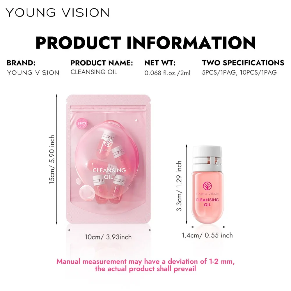 7/10 Reinigungsöl-Kapseln, sanft nicht reizend, spendet Feuchtigkeit, beruhigt die Reinigung, tragbares Einzel-Make-up-Entferner-Öl für die Reise