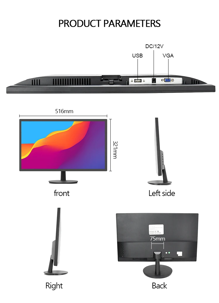 Imagem -04 - Industrial Capacitiva Touch Screen Monitor Moldura Flat Panel Promocional Desktop Monitor Display 215 1920x1080