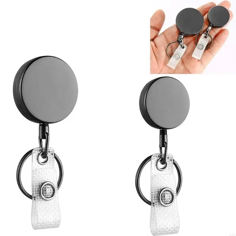Lencana praktis gulungan pemegang lencana Keychain Retractable Mudah Digunakan untuk Sekolah Kantor dan Kegiatan Luar Ruang