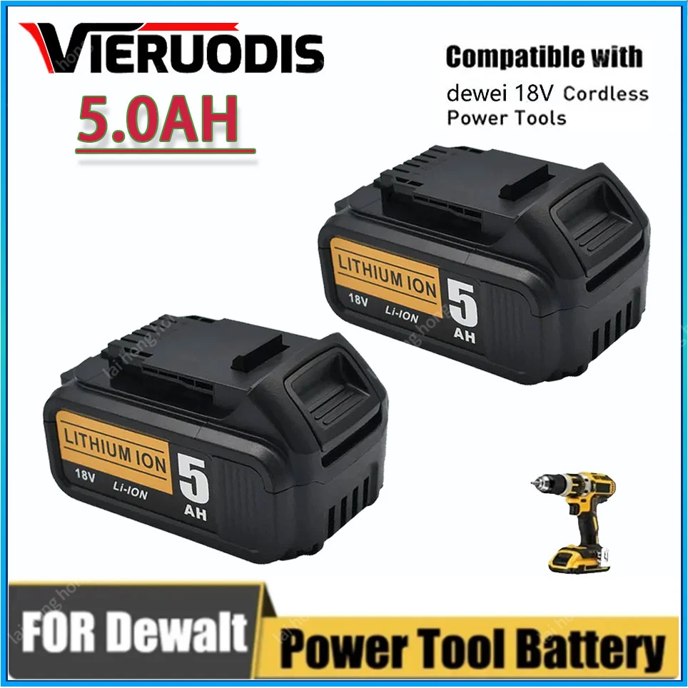 

100% New For DeWalt 18V/20V 8.0Ah 6.0Ah Rechargeable Power Tools Battery with LED Li-ion Replacement DCB205 DCB204-2 DCB206