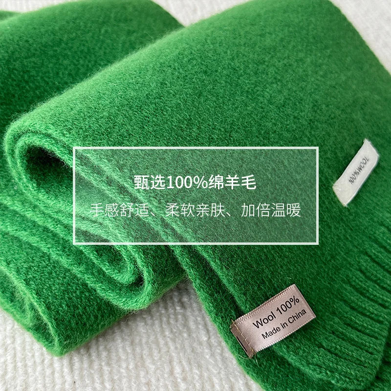 وشاح من الصوف القطني الخالص الأسترالي المحدد 100% من الكشمير جديد بلون سادة متعدد الاستخدامات للرجال والنساء للخريف والشتاء محبوك دافئ #4