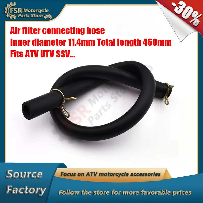 

460mm Air filter connecting hose Fits LINHAI 260 300 Stels ATV 300B Buyang FEISHEN 300 with clamp motorcycle UTV SSV Quad parts