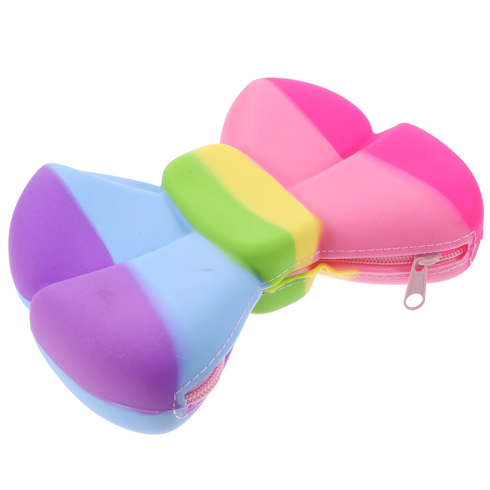 

Цветной силиконовый пенал, износостойкий, портативный, большой вместимости, для канцелярских принадлежностей и кистей для макияжа, с бантом