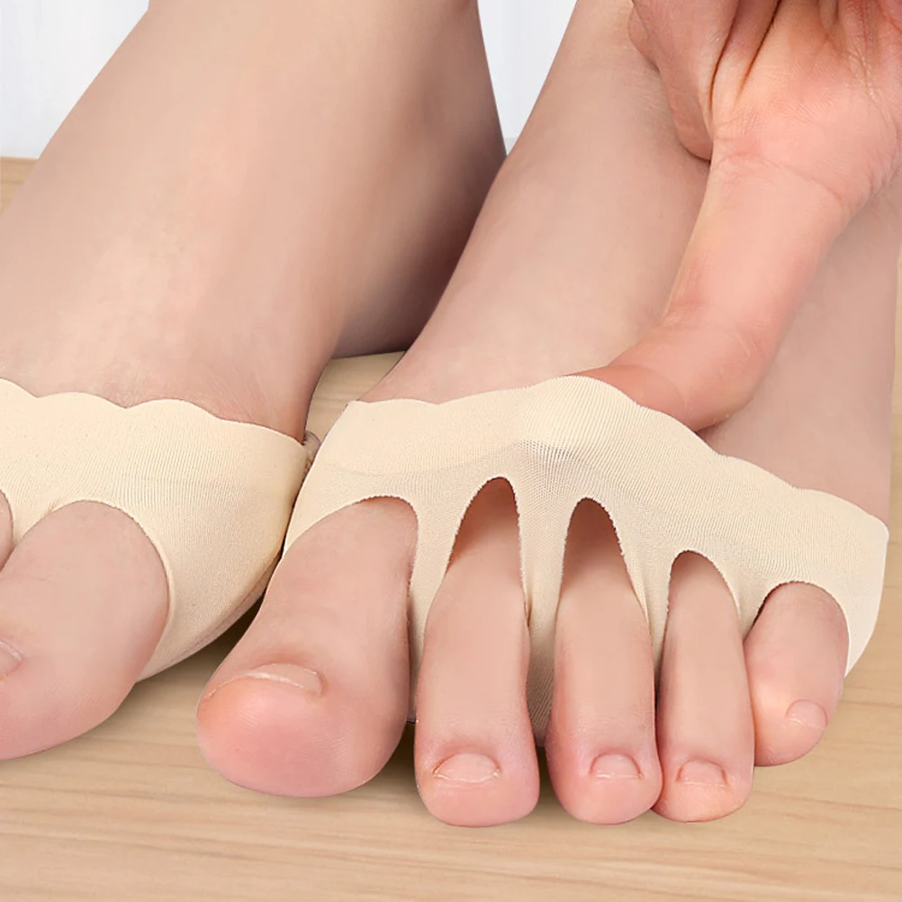 

2 Pairs Toe Separator Soft Breathable Invisible Forefoot Women Supplies Sweat Absorption Half Non Slip Summer Toe Socks