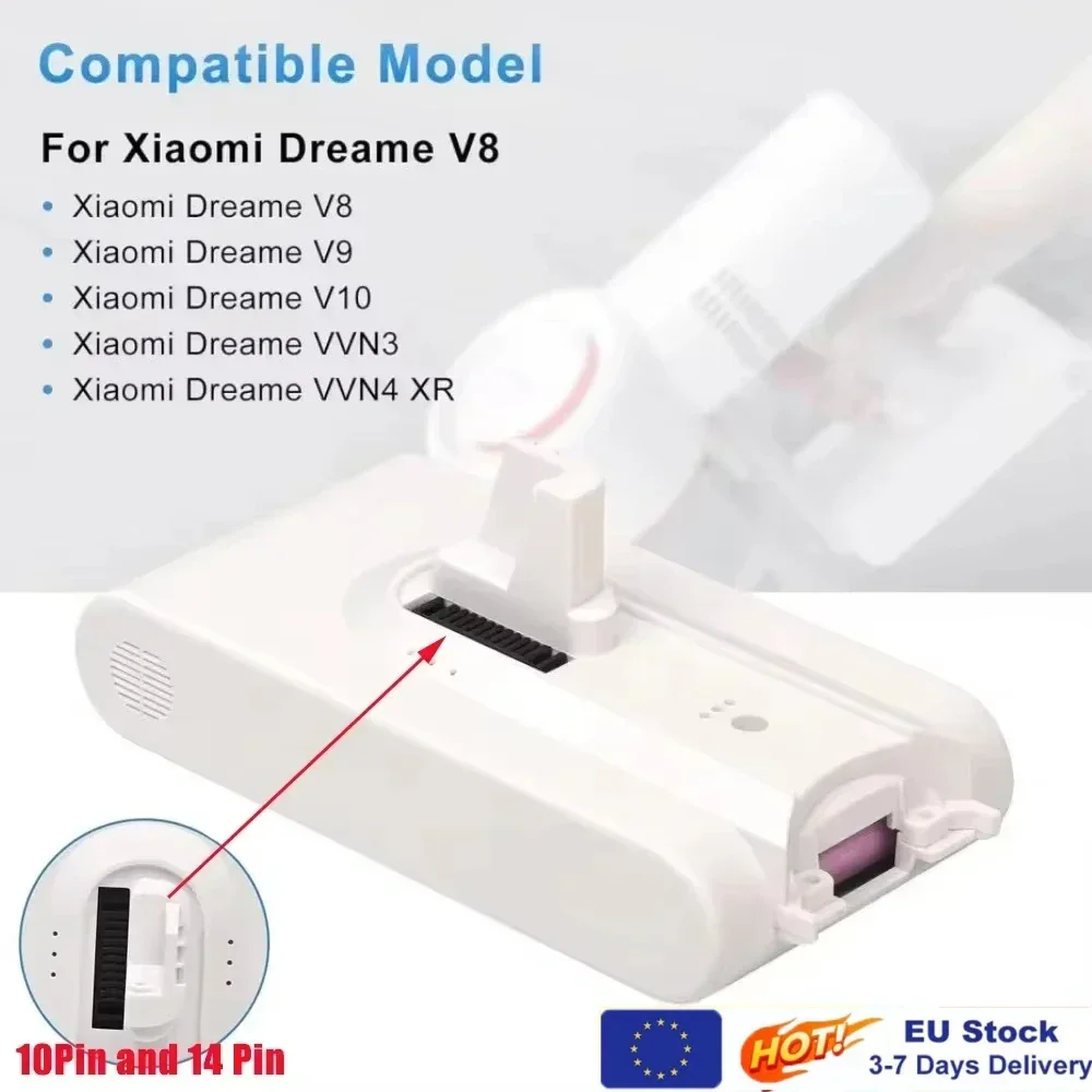 (5000mAh) aspiradora de repuesto-batería de repuesto para Xiaomi Dreame V8 V9 V10 V10Pro VVN3 VVN4 VVN5 XR batería de iones de litio