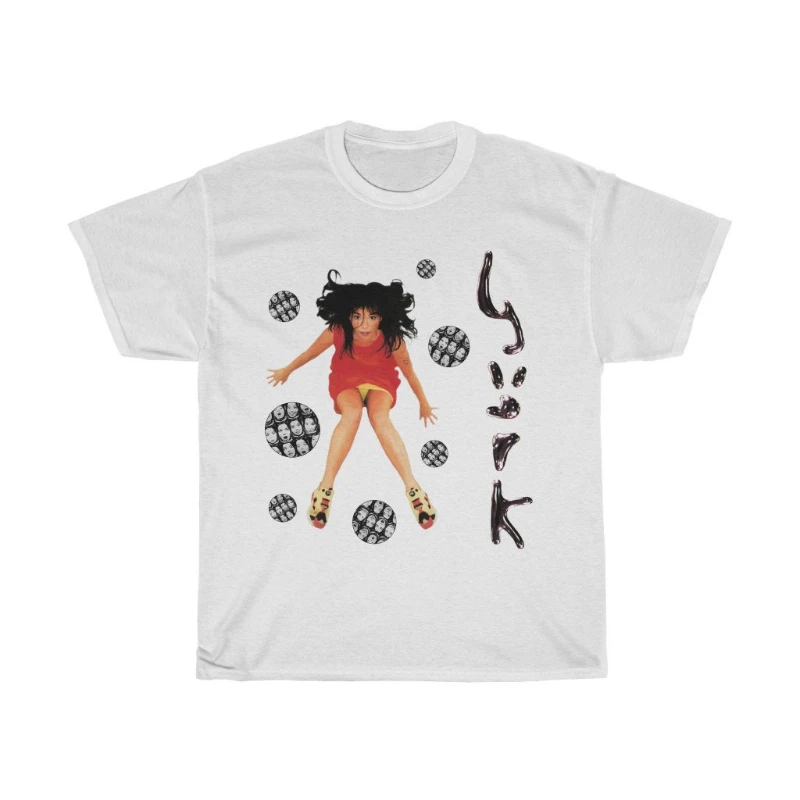 Camiseta Bjork Reebok Estilo Americano Confortável Gráfico Y2K Vintage Tamanho Novo Chegadas Primavera/Verão Ajuste Regular Casual