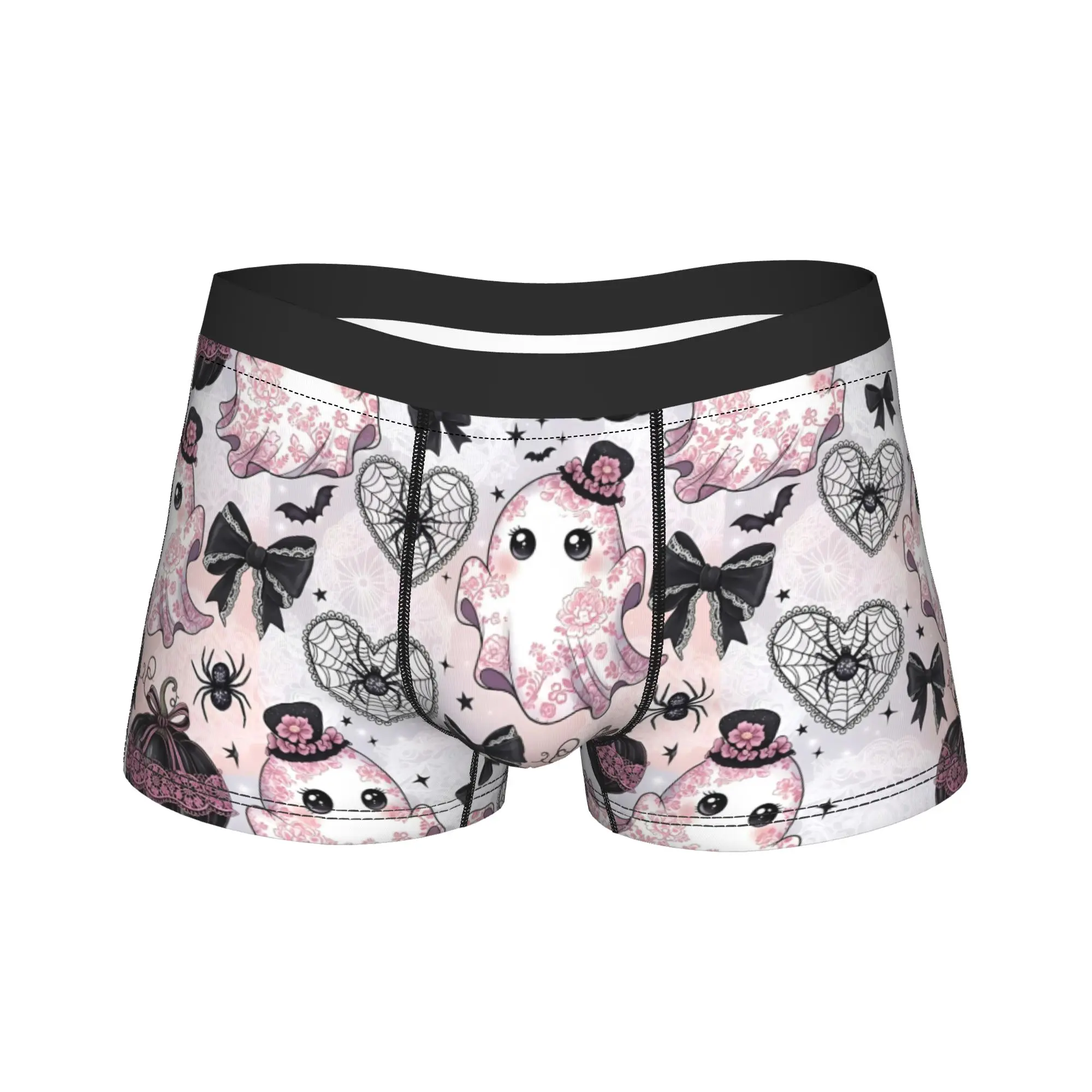 Printed Boxer Cute Ghosts Pumpkin Spiderwebs Shorts Panties Briefs Men Underwear Halloween Breathable Underpants for Male