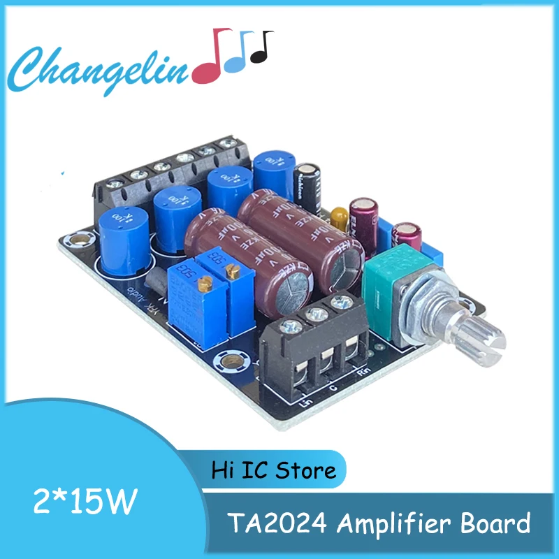 Mini klasa T TA2024 2*15W płyta wzmacniacz cyfrowy Audio głośnik pełnozakresowy wzmacniacz HiFi DC 12V