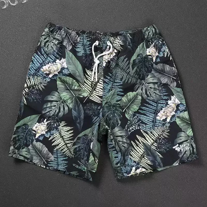 Fashion Letter Design Men's Print Shorts Summer Casual Swim Trunks Elastic Waist Board Shorts Funny 3D Gradient Breathable Short