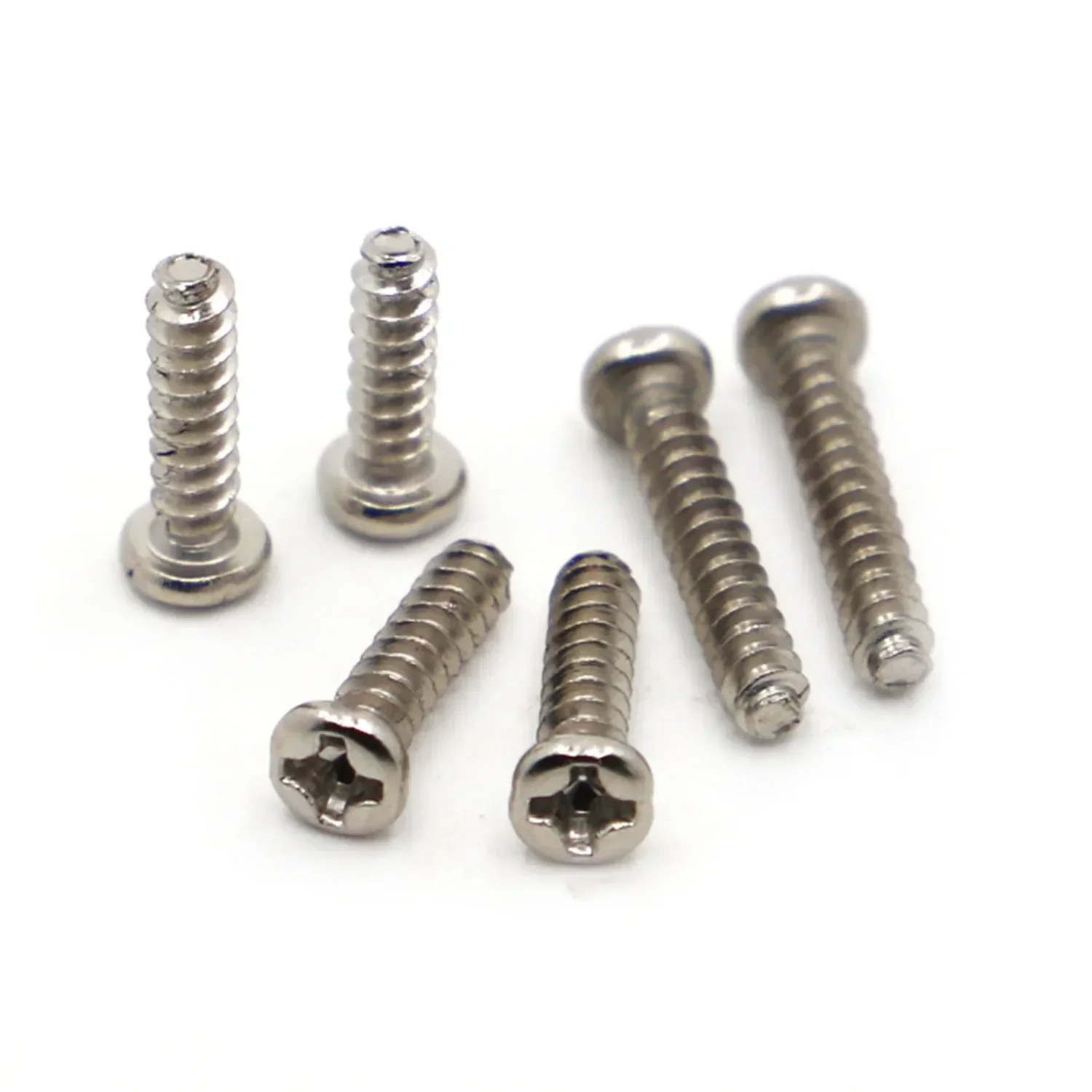 Nickel Steel Self Tapping Screws M1 4 M1 7 M2 M2 3 M2 6 M3 M4 Phillips Pan Cross Round Head 50-100pcs