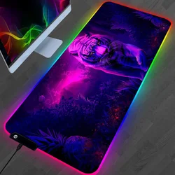 Löwe Tiger führte Gaming Mouse pads große Schreibtisch matte PC Gamer XL Mouse pad RGB Mauspad leuchtende Mäuse Mäuse Matten mit Hintergrund beleuchtung