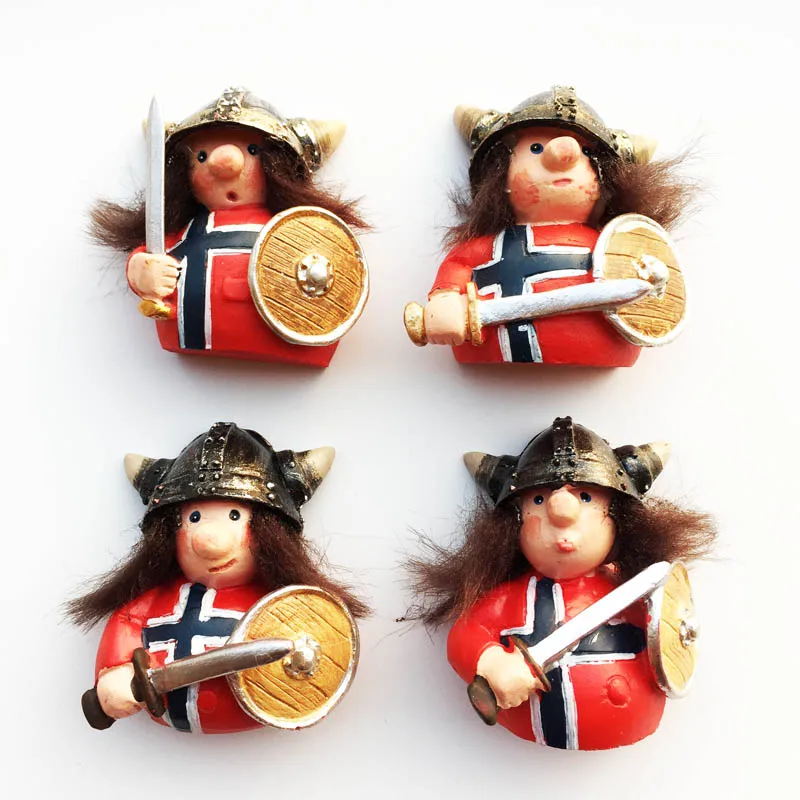 Nordic Denmark Fridge Magnet Souvenir Creative Decor The Vikings Pirate Ships 3d Resin Cute Refrigerator Magnets Sticker Gift