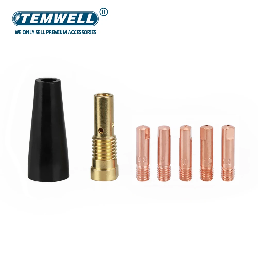 7Pcs Gasless Nozzle Tips Welding Kit 0.8/0.9mm Flux Core Gasless Nozzle Welding Tips Replacement for MIG Welder Welding Tools