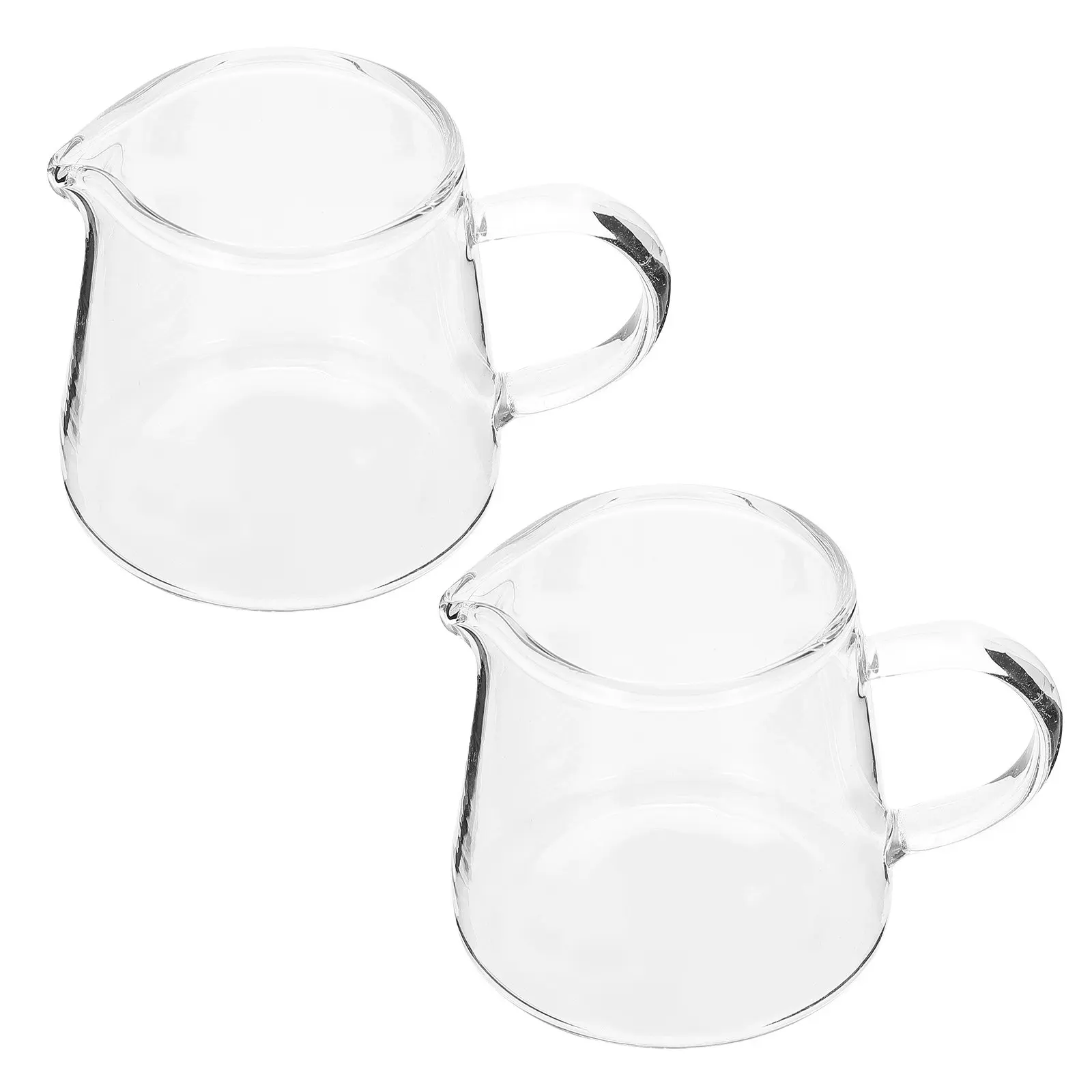 

2Pcs Glass Milk Cups Transparent Jug for Coffee Sauce Honey Kitchen Utensils Home Bar Use Cup Kitchen Utensils
