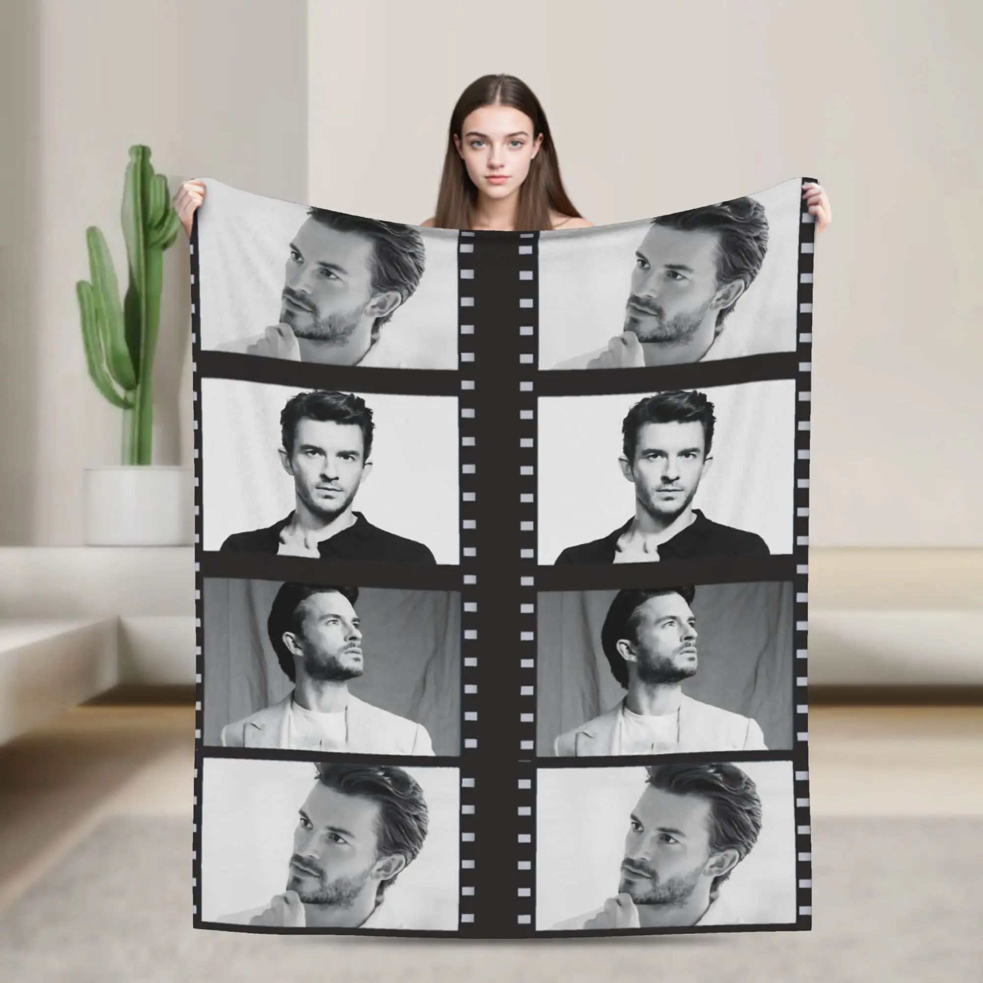 Jonathan Bailey Actor Blankets Comedy Fleece Vintage Soft Throw Blankets for Home Spring Autumn