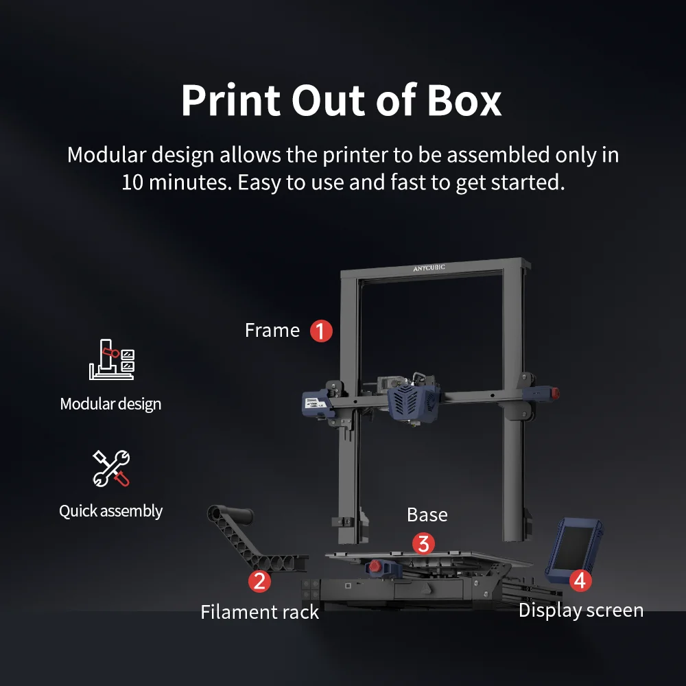 ANYCUBIC 3D Printer FDM Series Impresora 3d Drucker ANYCUBIC KOBRA 2 NEO Pro Plus Max Full Metal Frame Large Format 3D Printer