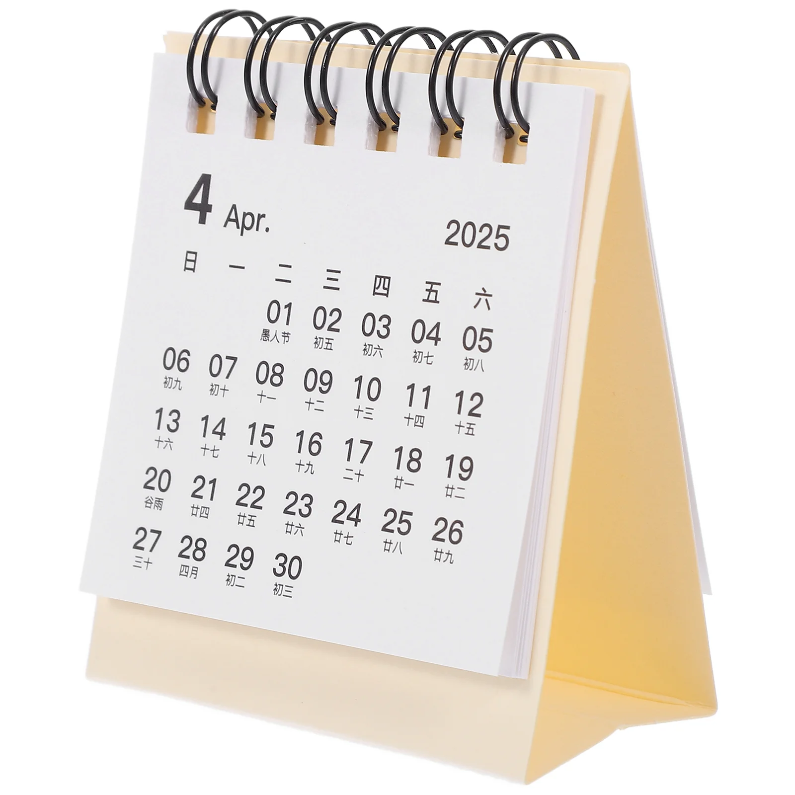 

Adorable Mini Desk Calendar 2025 Flip for Classroom Gift Pad Beige Small Desktop