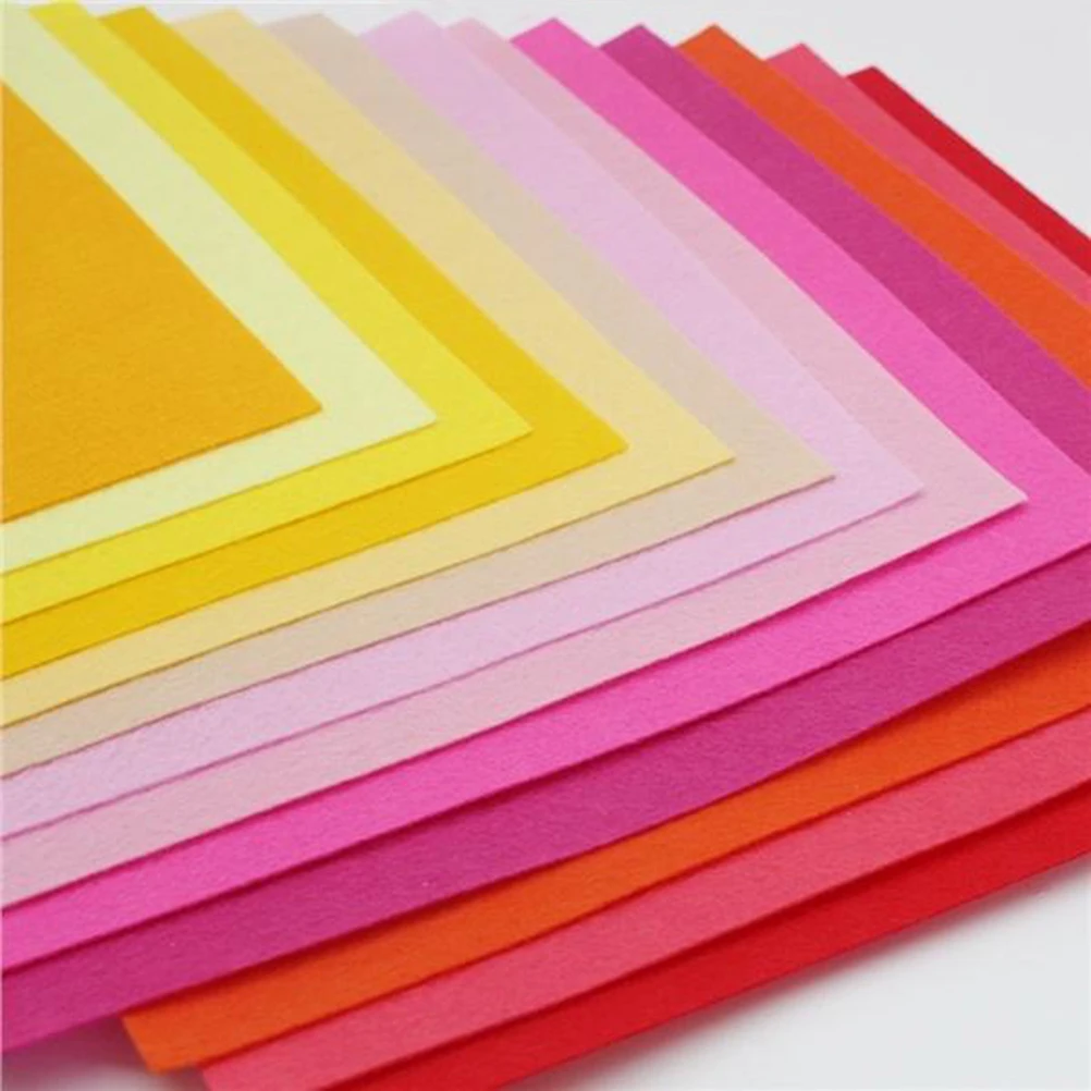 

40 Pcs Sew Colorful Non-woven Fabric Materials Craft Sewing Squares Nonwoven Child