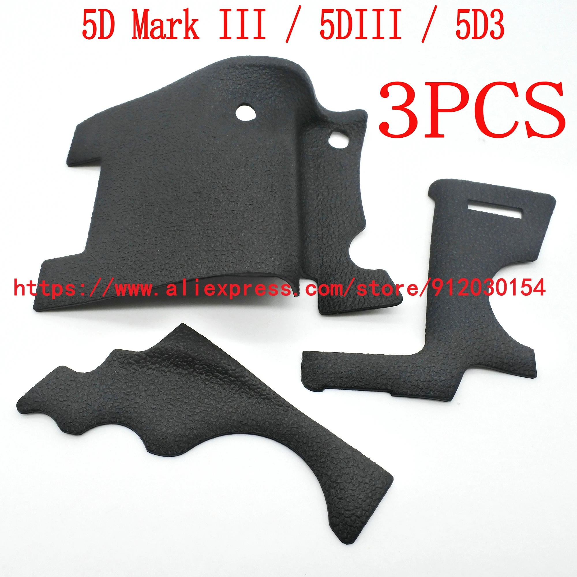 3PCS /5PCS NEW Grip Hand holding Thumb Front Rubber Cover For Canon EOS 5D Mark III 5DIII 5D3 Digital Camera Repair Part + Tape