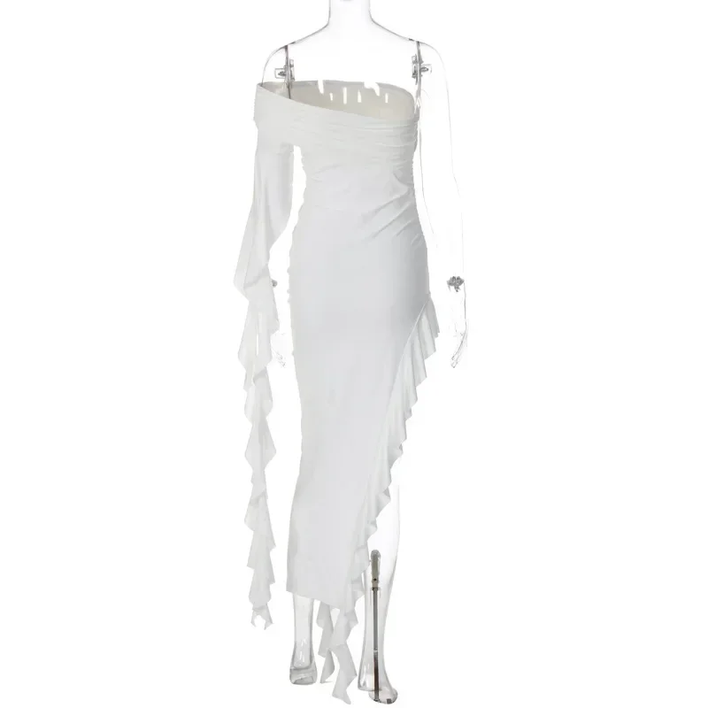 

Pregnant Women Photography Off Shoulder Ruffles Skinny Dress Maternity Dress Photo Props Baby Shower Clothes