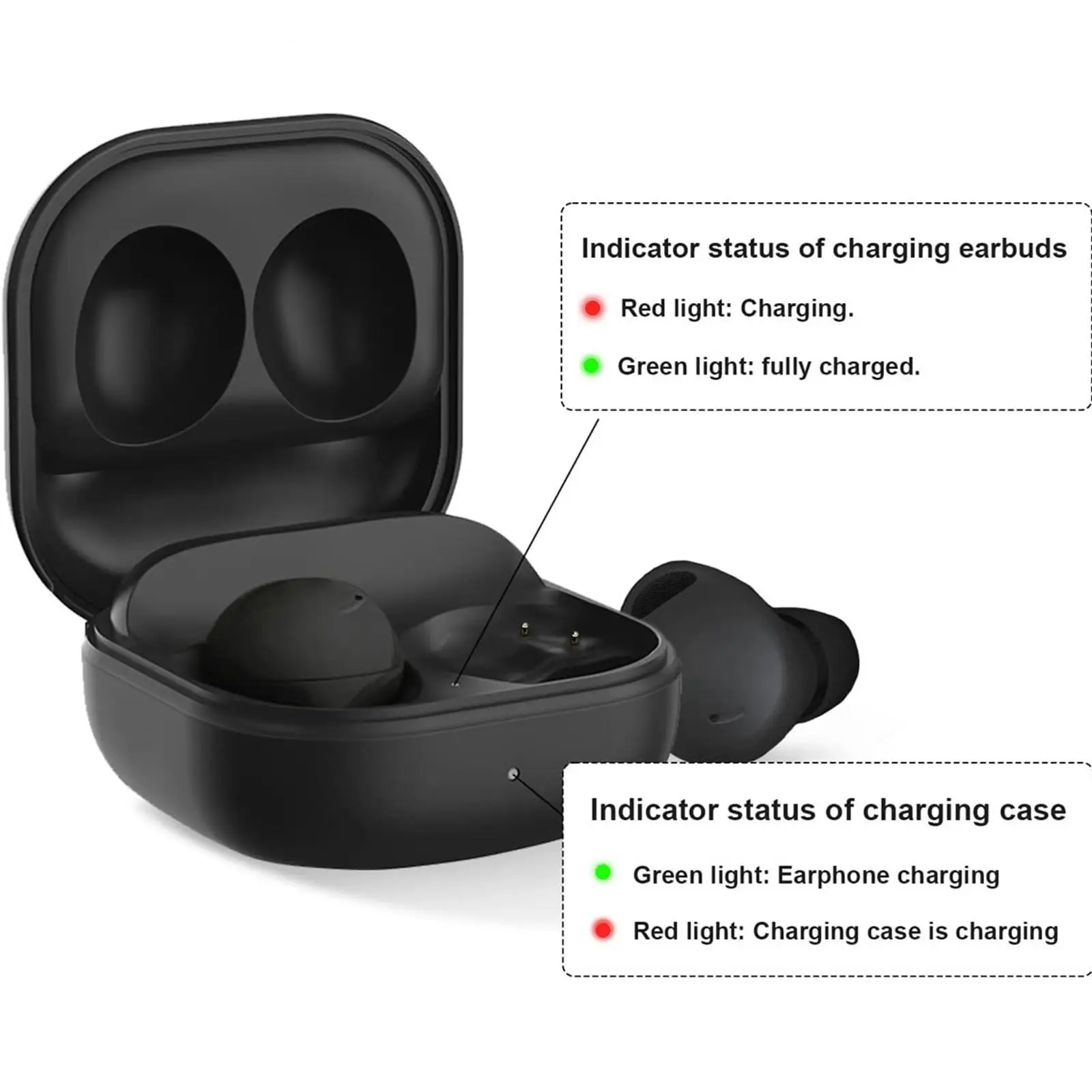 Earbuds Wireless Charging Case Dock Station with Indicator Light Portable for Samsung Galaxy Buds2 Pro Earbuds Accessories