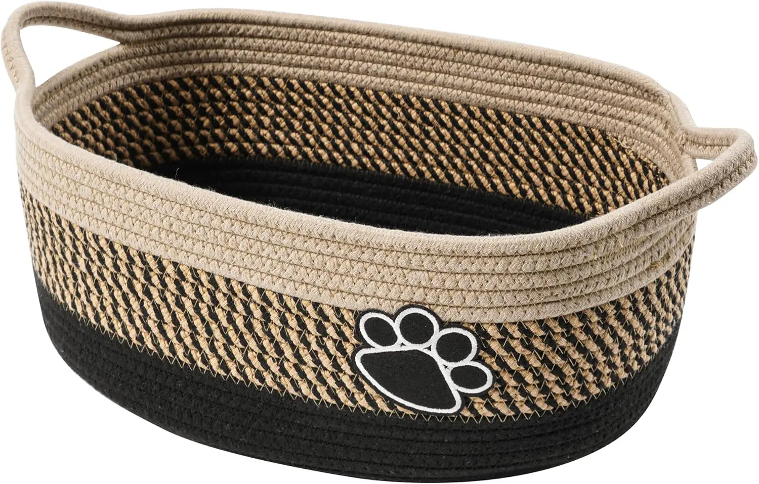 

Маленькие плетеные корзины для хранения, корзина для хранения из веревки с ручкой, милые хлопковые корзины для детских игрушек, органайзер для игрушек для собак - светло-бежевый