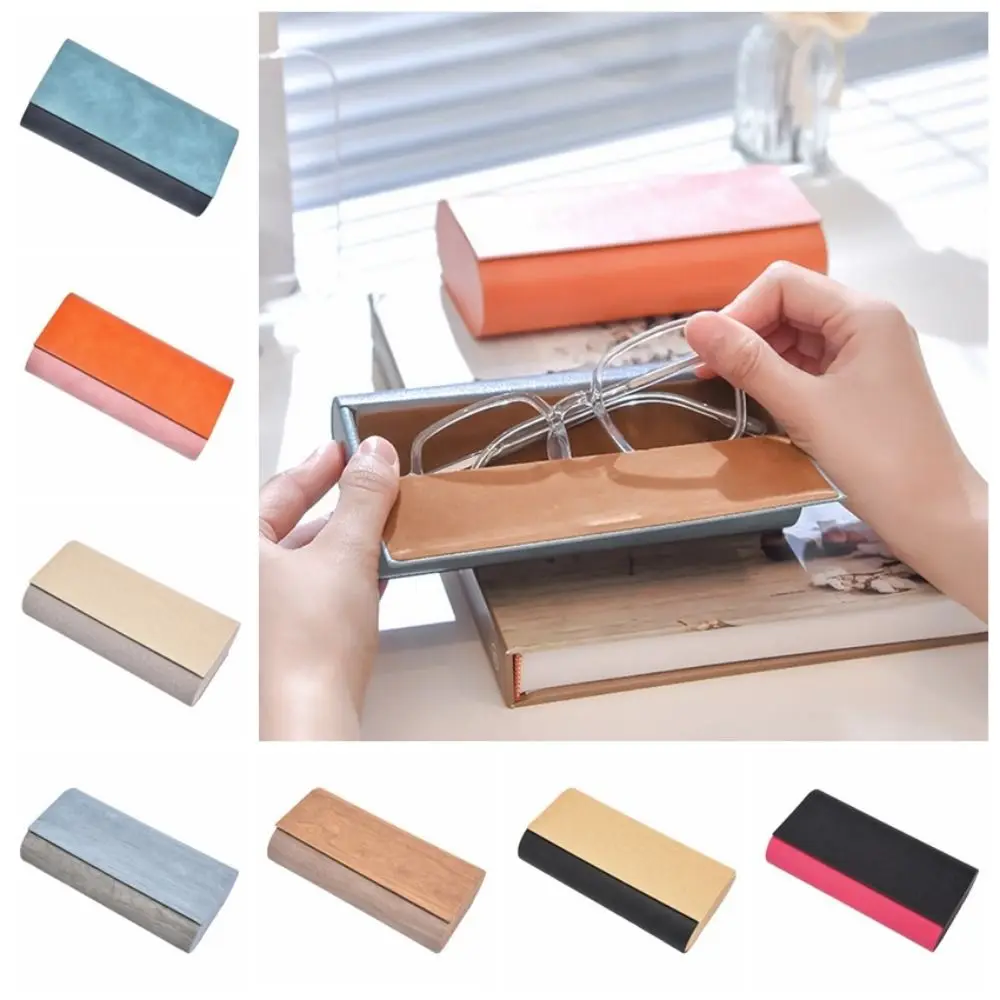 PU Leather Double Layer Glasses Case Waterproof Scratch Resistant Eyeglasses Sleeve Large Capacity for 2 Pair Eyeglasses