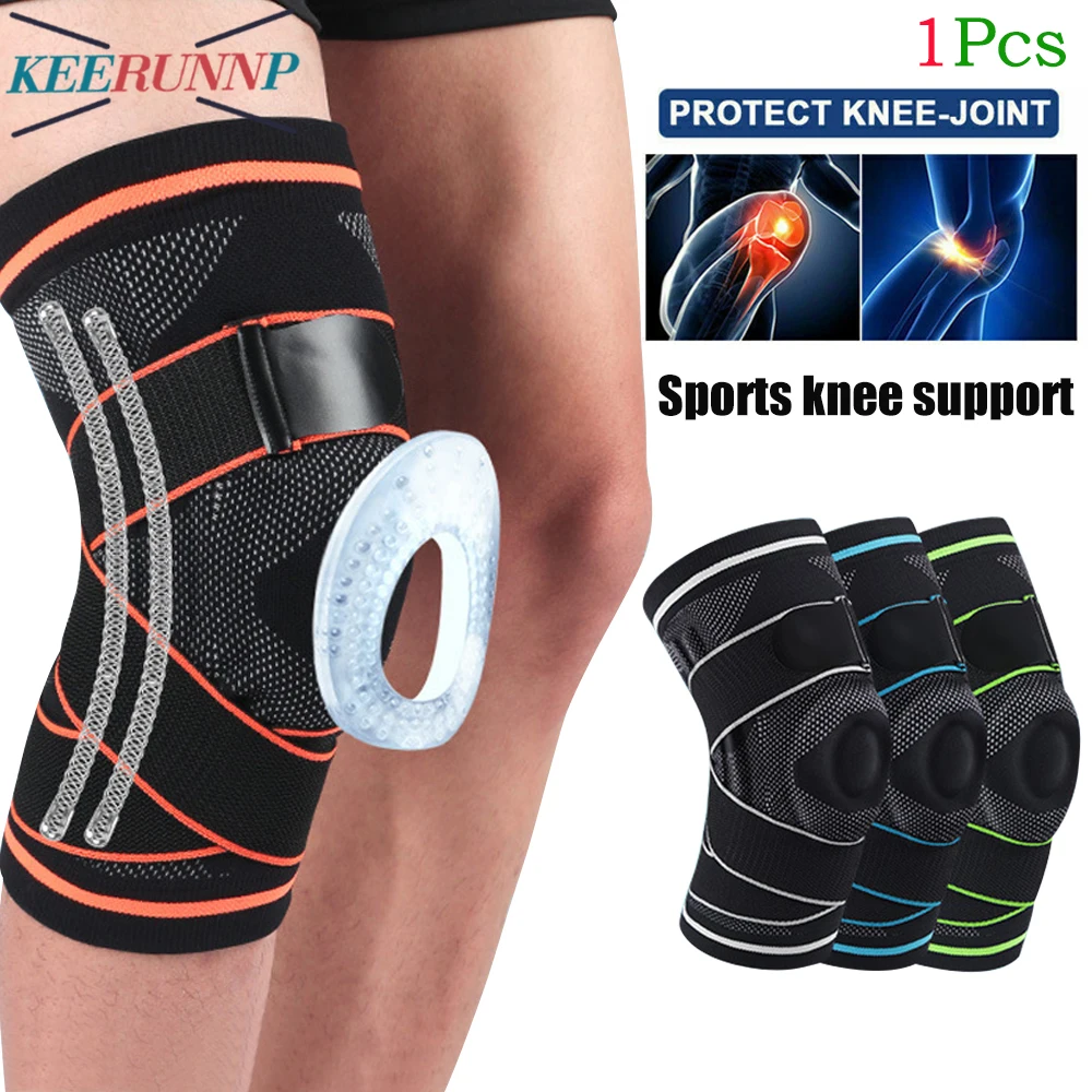 1Pcs Pressurized Knee Pads Kneepad Elastic Bandage Knee Support Protector for Fitness Sport Running Arthritis Muscle Joint Brace