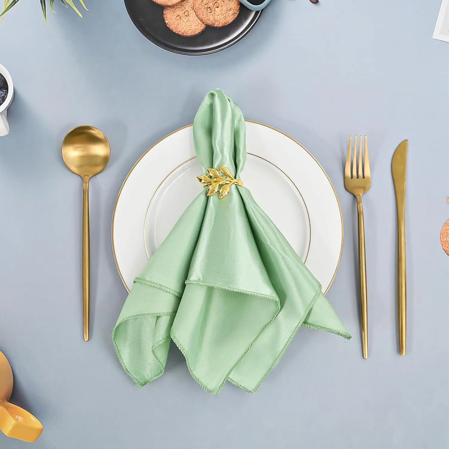 

50PCS Satin Napkins Cloth Silk Fabric Napkins for Restaurant Supplies Dining Table Wedding Christmas Decorate Bridal Party